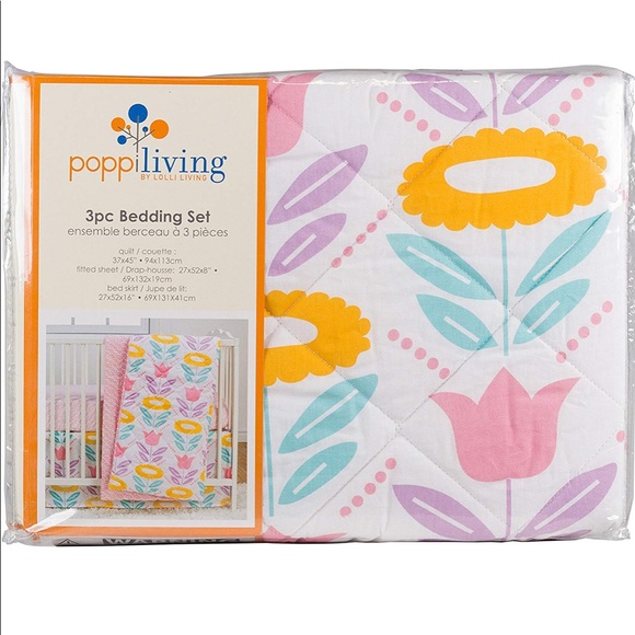 Like New Poppi Living Floral Crib Comforter! - Picture 4 of 5